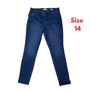 Nine West Womens jeggings Jeans Sz 14 Large High Rise Stretch Skinny Denim Dark